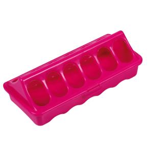 Кормушка-поилка лотковая 20 см пластик для цыплят, розовый