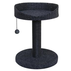 Когтеточка-лежак 40х40х52 см, с игрушкой, черный