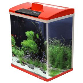 Аквариум Boyu HG-300 панорамный 22 л, LED освещение, дисплей, фильтры, красный