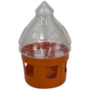 Поилка вакуумная 5 л с окошками для голубей, оранжевая