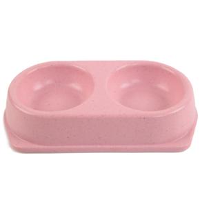 Миска двойная, 25x14x4.5 см, 180+180 мл, розовый