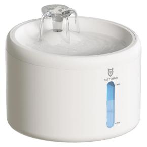 Автопоилка фонтан Petzengo PW9-L 2.5 л, с подсветкой, для кошек и собак, белая