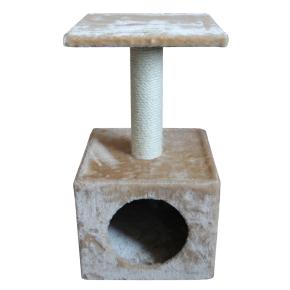 Когтеточка-домик 30х30х57 см, бежевый