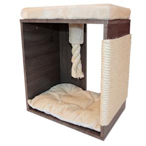 Когтеточка-пуфик 50х35х60 см, коричневый