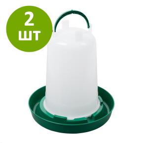 Поилка вакуумная 1,5 л с ручкой, комплект 2 шт.