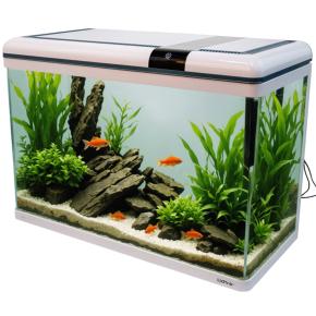 Аквариум Boyu Suspension XF-80, 128 л, панорамный, сенсорный LED светильник и фильтр, белый