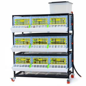 Клетка Comfortplast для перепелов без яйцесборника 3 секции, 3 яруса, 98x60x132 см, пластиковая