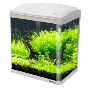 Аквариум Boyu EC-400 панорамный, 33 л, с фильтром и LED-лампой, белый