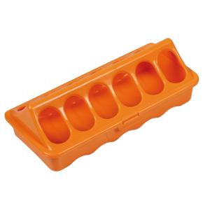 Кормушка-поилка лотковая 20 см пластик для цыплят, оранжевый