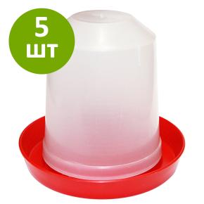 Поилка вакуумная 1,5 л, комплект 5 шт.