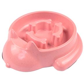 Миска для медленного кормления из бамбука, 26.9x23.2x7.2 см, 700 мл, розовый