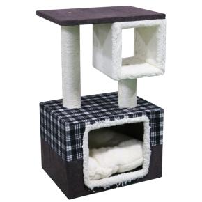 Когтеточка-комплекс с домиком 40х30х67 см, шоколадный