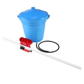 Ниппельная система 8 пластиковых поилок для кур с емкостью 18 л