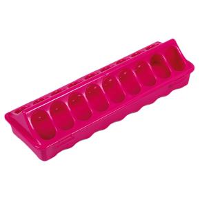 Кормушка-поилка лотковая 30 см пластик для цыплят, розовый