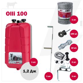 Комплект электропастуха Olli для КРС 220В на 500 м с пружинной калиткой