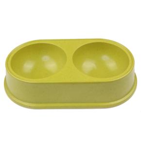 Миска двойная, 26.5x15х5.5 см, 290+290 мл, зеленый