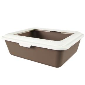 Лоток для кошек с ободком Sanitaire Range 46х38х13 см, коричневый