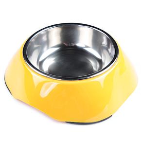 Миска для собак и кошек, 11x16x4.8 см, 180 мл, желтый