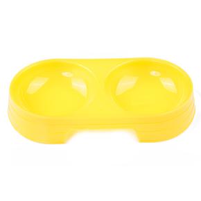 Миска двойная, 22x23.5x3.8 см, 200+200 мл, желтый