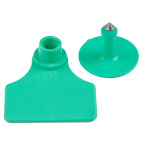 Бирка двойная 40х50 мм, зелёная, 100 шт. для свиней, КРС, овец, собак и других животных