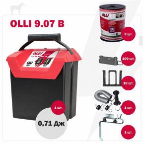 Комплект электропастуха Olli для лошадей 12В на 500 м, с пружинной калиткой