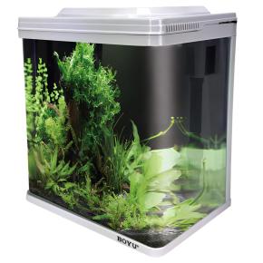 Аквариум Boyu EM-250 панорамный 7,5 л с фильтром и LED-лампой, белый