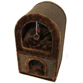 Когтеточка-домик 40х40х70 см, коричневый