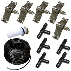 Ниппельная система 5 шт. поилок с распорным креплением для птиц/кроликов, комплект со шлангом и выпускным переходником