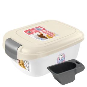 Контейнер Catidea для сухого корма на 5 л (2 - 2,5 кг), совок, кремовый