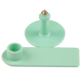 Бирка двойная 50х18 мм, зелёная, прямоугольная, 100 шт. для свиней, коз, овец, собак и других животных