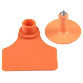 Бирка двойная 40х50 мм, оранжевая, 100 шт. для свиней, КРС, овец, собак и других животных