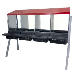 Гнездо для кур несушек 4 секции, на ножках, с яйцесборником