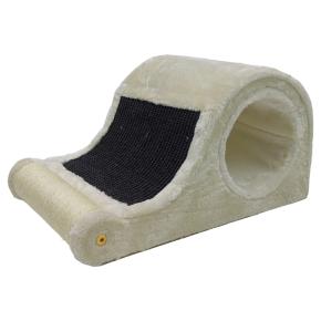 Когтеточка-волна для кошек 50х30х25 см с туннелем, кремовый