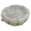 Лежак Pet Choice для собак и кошек, круглый с бортом 50х50х15 см, меховой, серый​