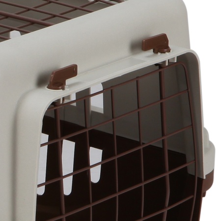 Переноска Safari Range 50х35х32 см для кошек и собак Pet Choice с металлической верхней решеткой, коричневый​