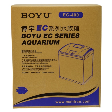 Аквариум Boyu EC-400 панорамный, 33 л, с фильтром и LED-лампой, черный​