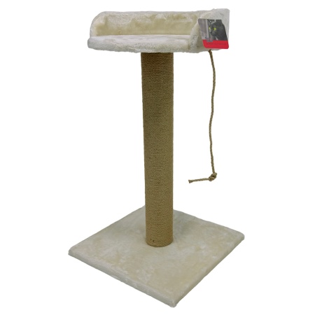 Когтеточка-лежак 40х40х70 см, с канатом, кремовый 
