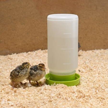 Поилка вакуумная 1 л для цыплят, перепелов и другой мелкой птицы