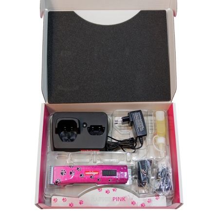 Машинка Heiniger Saphir Pink для стрижки животных, собак, кошек с 2-я аккумуляторами и лезвием #10 1,5 мм