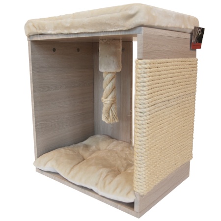 Когтеточка-пуфик 50х35х60 см, белый