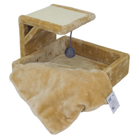 Когтеточка-лежак 40х42х30 см, бежевый