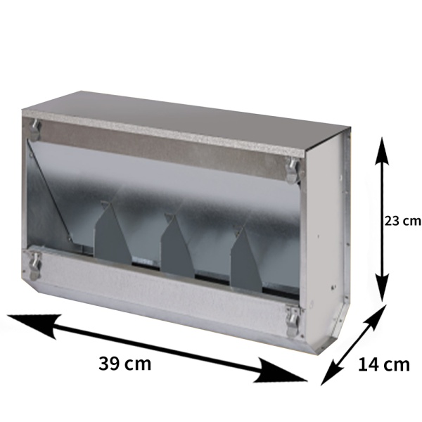 Кормушка бункерная Alba для кроликов 4 секции металл с крышкой