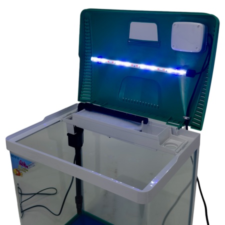 Аквариум Boyu EC-400 панорамный, 33 л, с фильтром и LED-лампой, зеленый