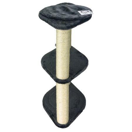 Когтеточка-лежак 3 этажа 46х30х65 см, серый