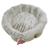 Лежак Pet Choice для собак и кошек, круглый с бортом 50х50х15 см, меховой, серый​