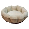 Лежак Pet Choice для собак и кошек, круглый с бортом 60х60х17 см, меховой, белый