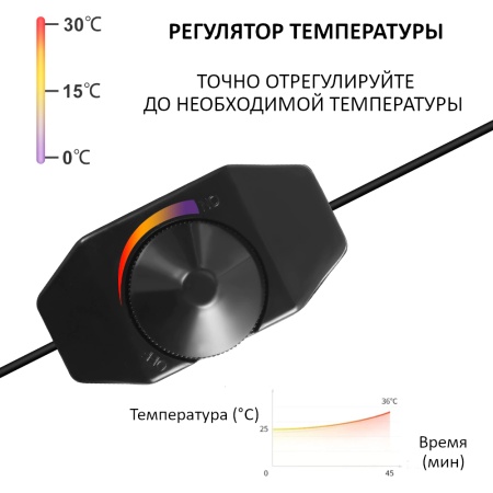 Коврик HobbyFarm 7 Вт 15x28 см для обогрева цыплят, рептилий и рассады с терморегулятором