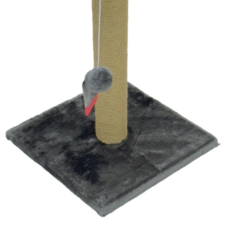 Когтеточка-лежак 35х35х60 см, c игрушкой, темно-серый