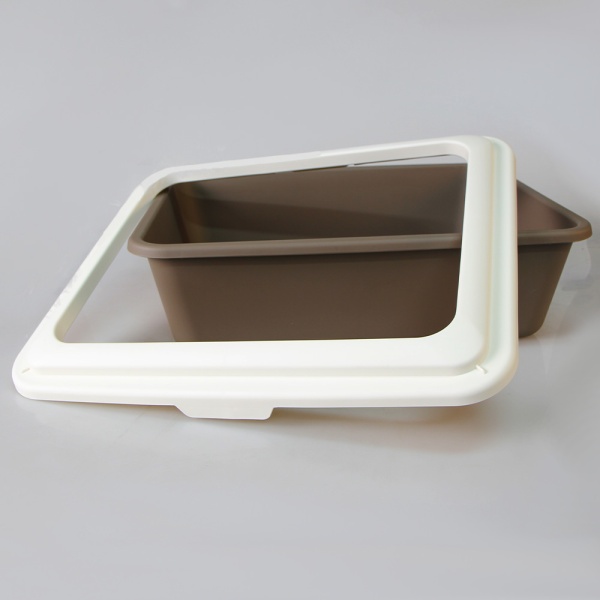Лоток для кошек с ободком Sanitaire Range 46х38х13 см, коричневый