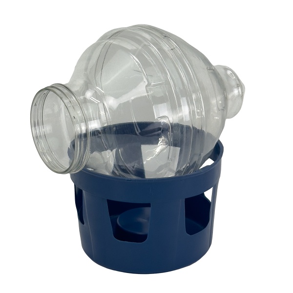 Поилка вакуумная 5 л с окошками для голубей, синяя